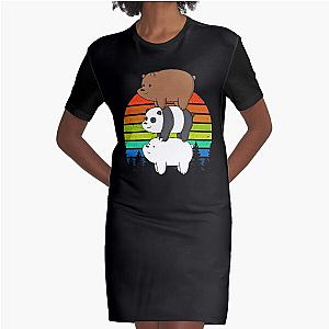 Retro We Bare Bears Graphic T-Shirt Dress