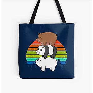 Retro We Bare Bears All Over Print Tote Bag