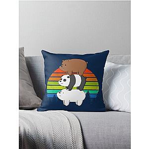 Retro We Bare Bears Throw Pillow