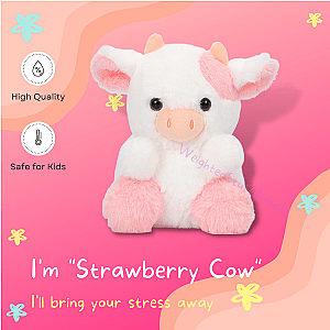 20cm White Belle Strawberry Cow Stuffed Animal Toys