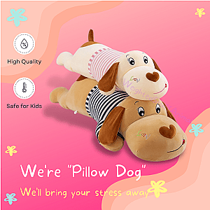 50-130cm Brown Big Dog Pillow Stuffed Animal Toy