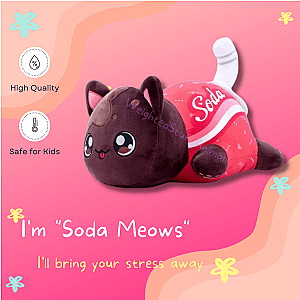 Soda Meows Cat Plush Soft Toy