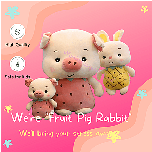 23-50cm Fruit Pig Rabbit Stuffed Plush Toys