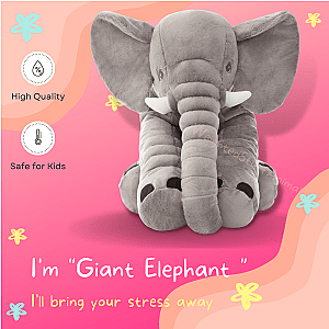 30-60cm Giant Sitting Elephant Stuffed Animal Toy