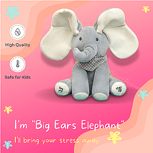 Cute Simulation Elephant Walk Move Ears with Sounds Toy