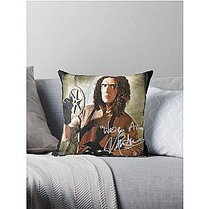 Vintage Weird Al Yankovic Music Band Cotton Black Throw Pillow