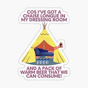 Wet Leg Chaise Longue in a Festival Tent Glastonbury Camping Gig Glasto Design Sticker