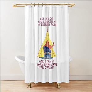 Wet Leg Chaise Longue in a Festival Tent at Glastonbury Camping Gig Glastonbury Design Shower Curtain