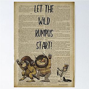 Let the wild rumpus start... Where the Wild Things Are old dictionary page print Poster