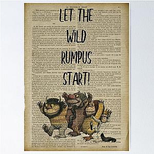 Let the wild rumpus start... Where the Wild Things Are old dictionary page print Poster