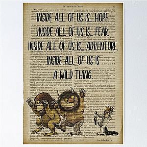 Inside all of us is... Where the Wild Things Are old dictionary page print Poster