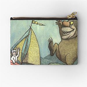 Max with a big wolf, Wild things are Zipper Pouch