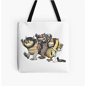 Where the wild things are, Max with Wolves All Over Print Tote Bag