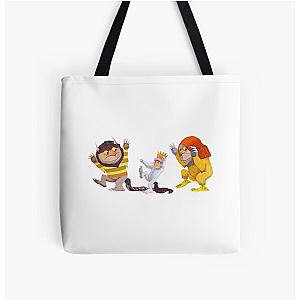 Max with wolves, Where the wild things are All Over Print Tote Bag