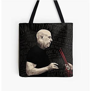 Whiplash Black and Red All Over Print Tote Bag