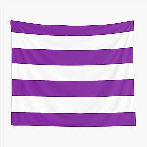 Large Amethyst and White stripes Horizontal Stripe Tapestry