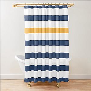 Blue and white striped yellow Shower Curtain