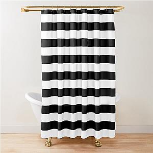 Horizontal Black and White Shower Curtain