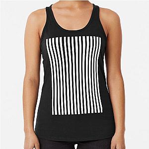 Black and White Stripe Racerback Tank Top