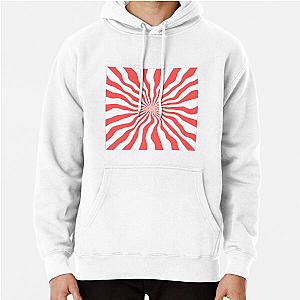 Red Stripe and White Pullover Hoodie