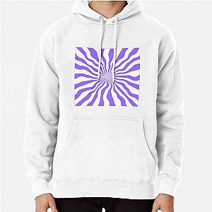 Purple Striped Hoodie with White Stripes Pullover