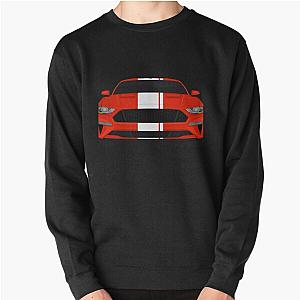 Mustang GT Race Red White Stripes Pullover Sweatshirt