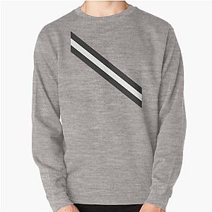 Black and White Striped Pullover Sweatshirt