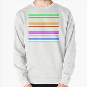 Vibrant White Striped Pullover Sweatshirt