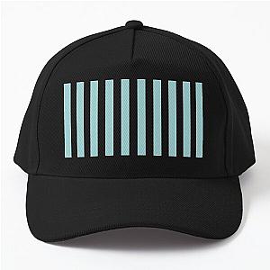 Blue and White Stripes Cabana Ocean Blue Vertical Horizontal Baseball Cap