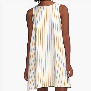 Narrow orange and white stripe A-Line Dress