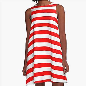 White Stripes minimalist pattern A-Line Dress