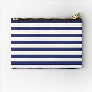 Navy Blue and White Stripe Patterns Zipper Pouch