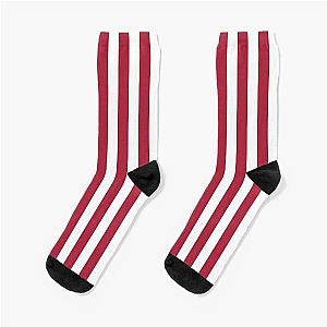 Festive Candy Cane Red and White Stripes Vertical Socks