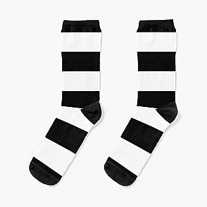 Black and White Striped Pattern Socks