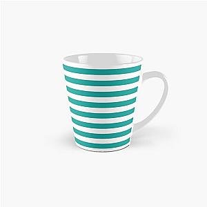 Teal and White Stripes - Horizontal Stripe Patterns Wide Stripe Patterns Tall Mug