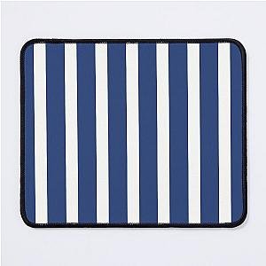 Nautical Navy Blue White Stripes Pattern Mouse Pad