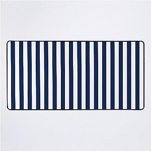 Navy blue and white striped Desk Mat