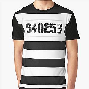 Prison Inmate Black and White Halloween Stripe Graphic T-Shirt