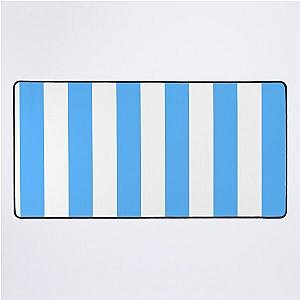 Blue White Pin Stripe Desk Mat
