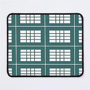 Teal White Stripes Pattern Mouse Pad