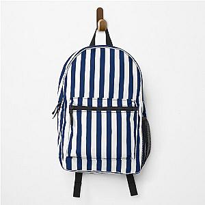 Naval blue and white stripe pattern backpack.