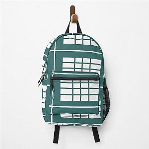 Teal White Striped Pattern Backpack