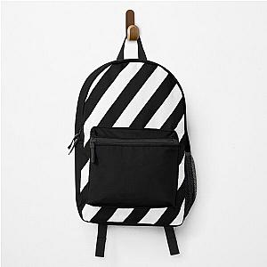 Black Backpack with White Stripes