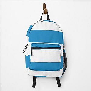Large Ocean Blue and White Stripe Horizontal Backpack