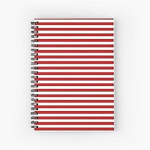 Spiral Notebook with Horizontal Red White Stripes