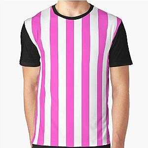 Pink and white striped Graphic T-Shirt