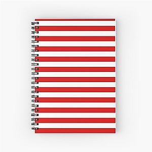 Red and White Stripes Horizontal Stripes Spiral Notebook