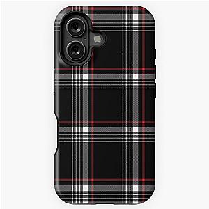 Black Tartan with Red White Stripes iPhone Case