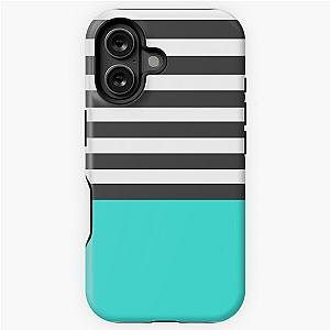 Black and White Striped Aqua iPhone Case