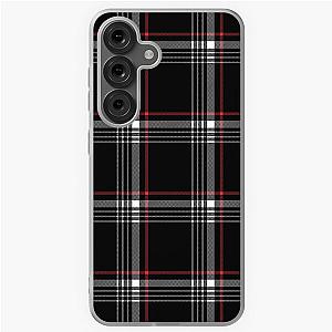 Black Tartan with Red and White Stripe Samsung Galaxy Case